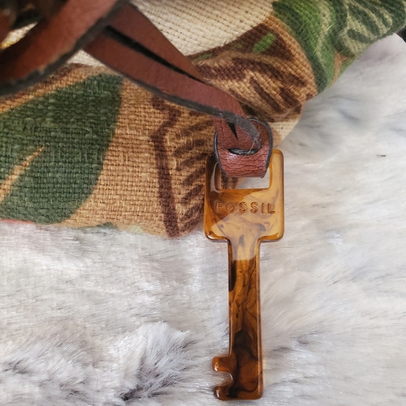 Fossil Canvas And Leather Tropical Handbag - Picture 8 of 16